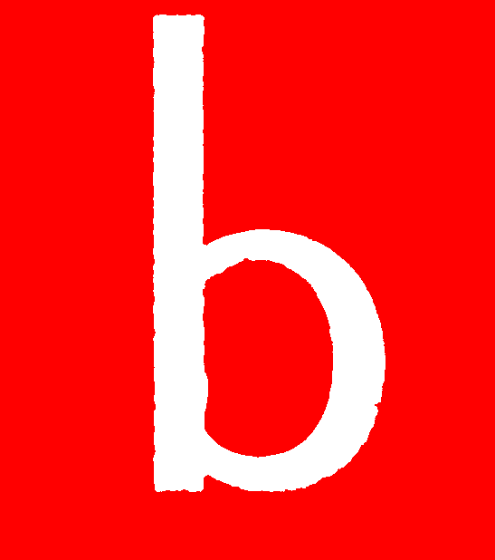 Cursive letter B — consonant (red)