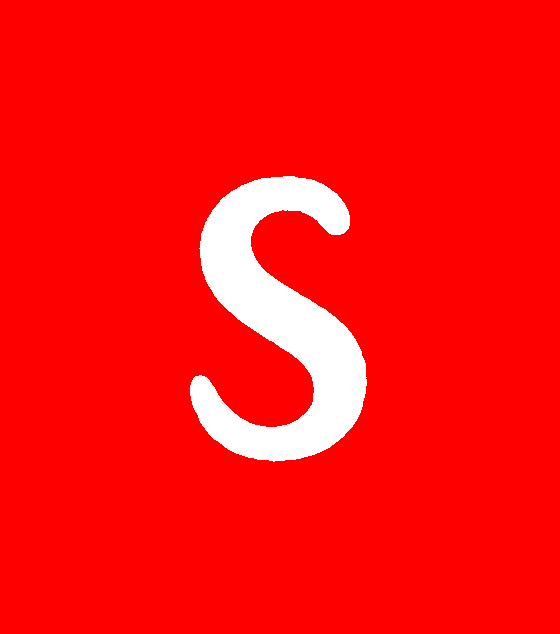 Cursive letter S — consonant (red)