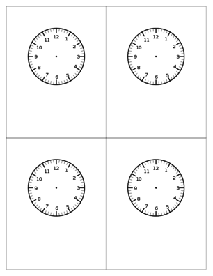 Clockface Printouts